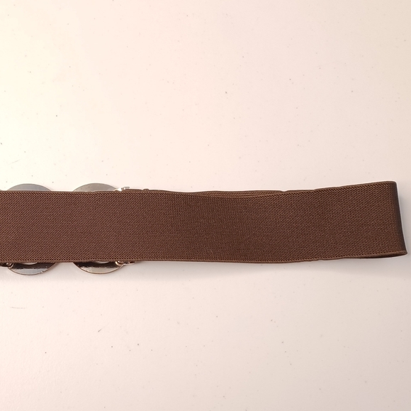 Chico’s One Size Stretch Boho Brown Gold Buckle Belt - Picture 7 of 13